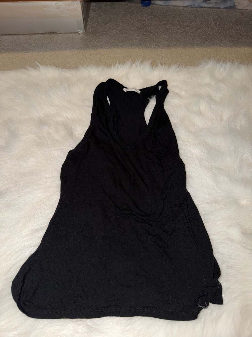 Alexander Wang Black Racerback Tank Top with Chest Pocket